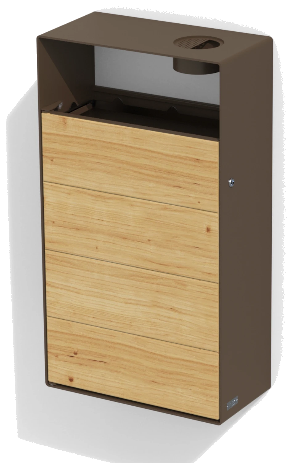 Eight Wall Wood Bin With Ashtray