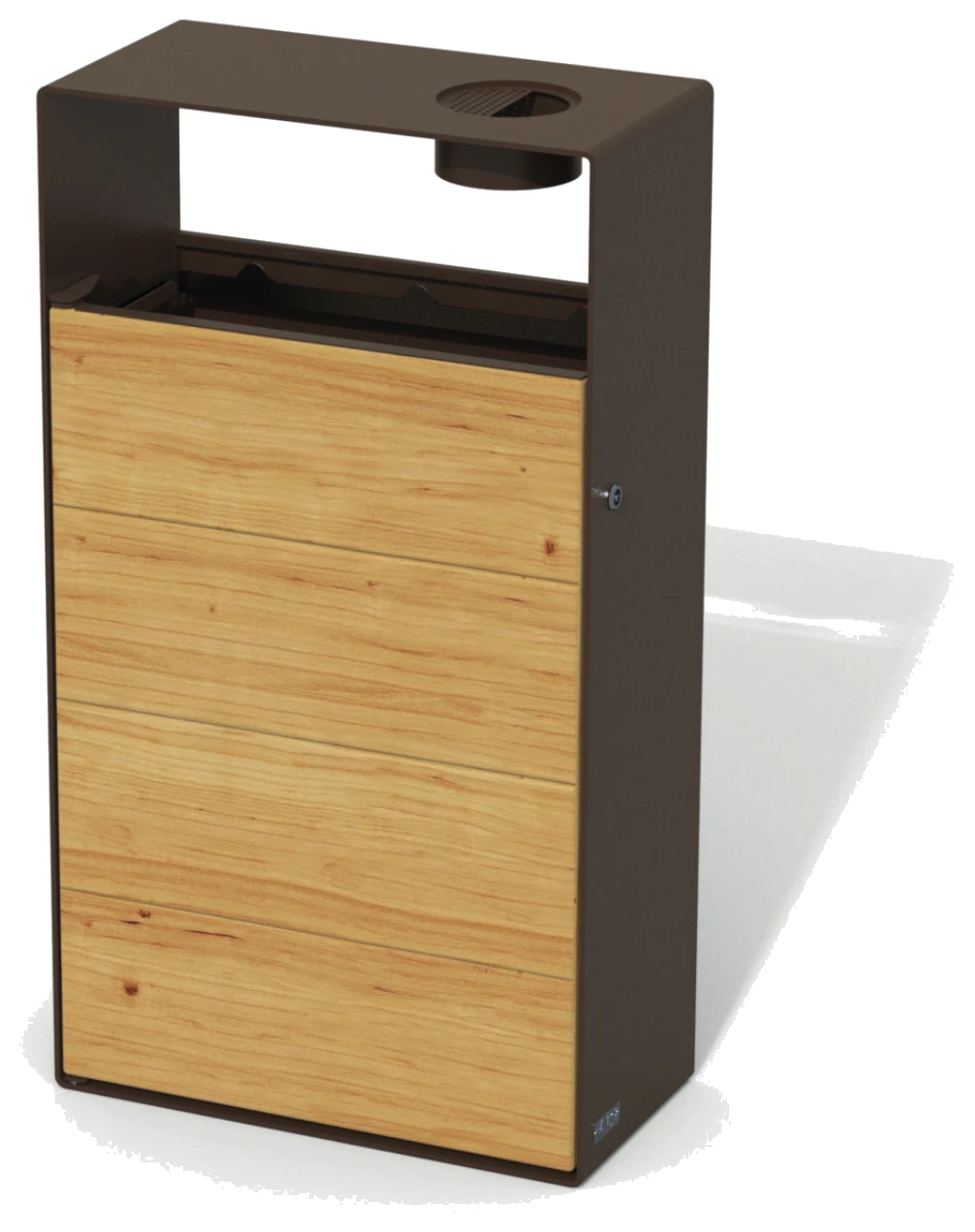 Eight Ground Wood Bin With Ashtray