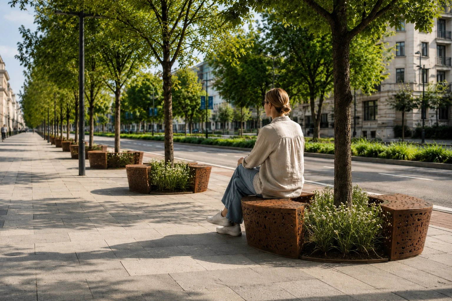 Planters with Benches